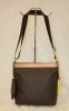 pu shoulder bag with genuine leather and pu material