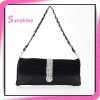 pu with genuine leather shoulder bag for ladies