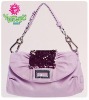 pu with sequine fashion handbag