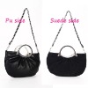 pu with suede evening handbag for ladies