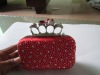 punk skull head hard clutch bags