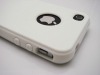 pure color white gel rubber case for iphone 4g