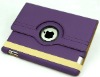 purple 360 degree rotate PU leather cases for ipad 2 cases