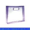 purple PVC Clear Bag with handle