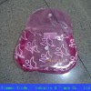 purple PVC Cosmetic bag with long zipper