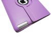 purple color Rotate 360 degree with smart sleep function Leather case for iPad 2