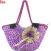 purple fashion straw bag