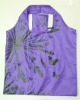 purple polyester printed foldable pouch bag