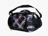 purple stripe duffel bag travel bag