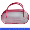 pvc bag for cosmetic with handle and plastic piping