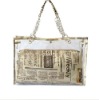 pvc clear promotional beach bag with chain handle