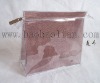 pvc cosmetic bag with brown organza