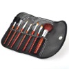 pvc leather cosmetic brush bag with magnet closure