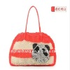 pvc natural woven handbag