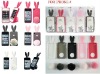 rabbit ear shape silicon case for iphone 4 4s