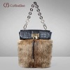 real fur shoudler bag