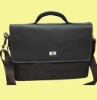 rectangle-shape leather men's shoulder briefcase