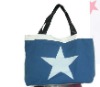 recycle reuse reduce star pattern cotton tote bag