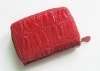 red PU zipper purse