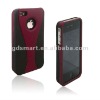 red and black PC RUBBERIZED snap-on hybrid comb case shell cover for IPHONE 4G 4S 4GS