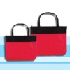 red and black canvas shopping tote bag(CS-007)