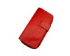 red antibacterial man's leather germicidal card holder/wallet