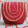 red beach natural straw bag