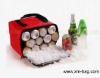 red color cooling bag for 12 cans