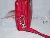 red fashion leather handbag
