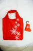 red folding christmas polyester pouch bag