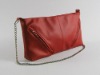 red genuine cow leather bag