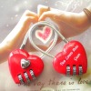 red heart shape combination luggage lock