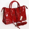 red ladies handbag