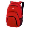 red laptop backpack with fashion looking