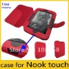 red leather case for nook touch,for nook2 leather case