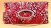 red leopard ladies' evening handbag