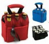 red neoprene folded handle ice bucket 6pcs pack