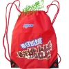 red nylon drawstring gym bag