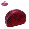 red pu big cosmetic bag