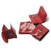 red pu cards holder