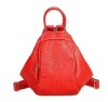 red pu functional fashion backpack bags handbag