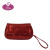 red pu hanging cosmetic bag