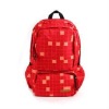 red school backpack bag