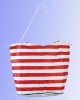 red strip waterproof fabric bag for shopping