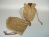 reusable jute drawstring bag