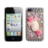 rhinestone bling pearl diamond crystal case for iphone4g 4