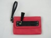 rivet stud colour block tassel zipper wristlet wallet beautiful purse
