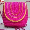 rose beach natural straw bag