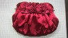 rose red coin bag with flower