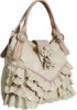 ruffled flower fashion lady hobo handbag